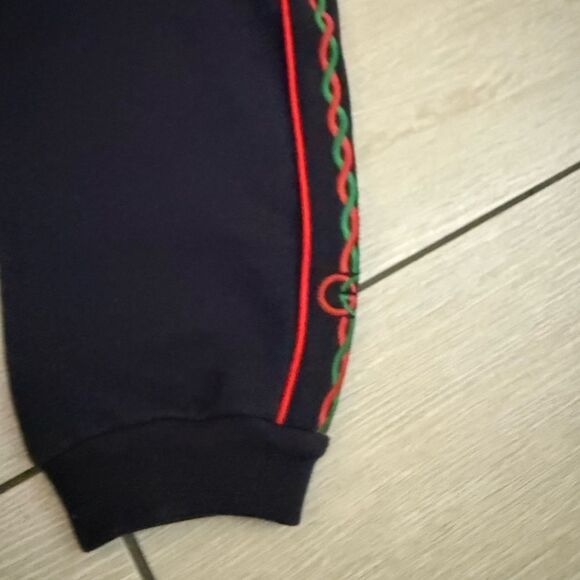 Brand new Gucci navy Sweatpants with Tapered Gucci Design size 2 - Picture 2 of 6